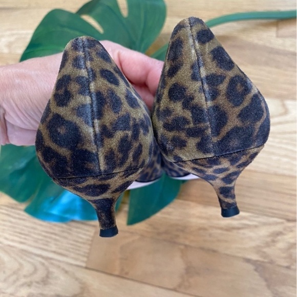 Veronica Beard Fontaine Leopard Print Low Kitten Heels Size 6.5 - Picture 7 of 10